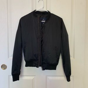 black bomber jacket